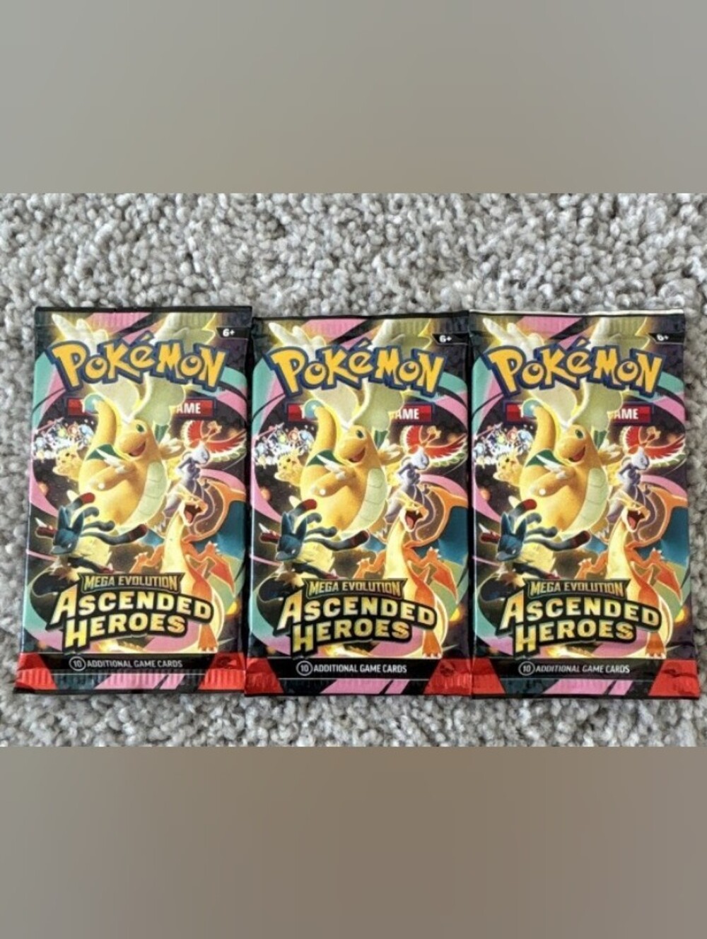 Pokemon TCG: Mega Evolution - Ascended Heroes Booster Pack Bundle (3 Packs)